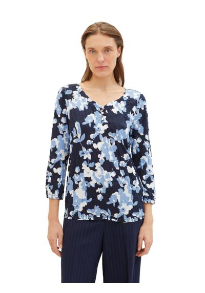 blue cut floral design