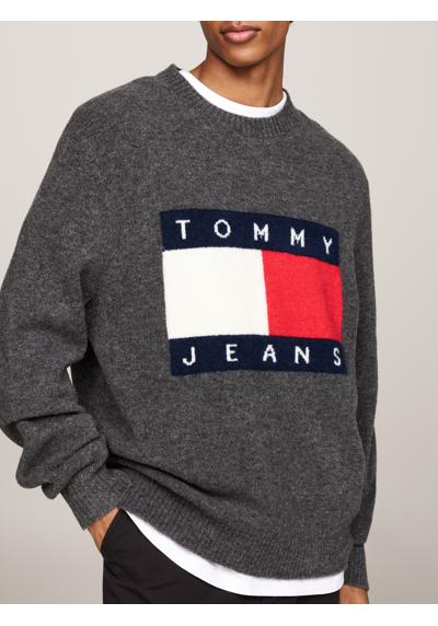 Вязаный свитер с круглым вырезом. TJM REG MELANGE FLAG SWEATER