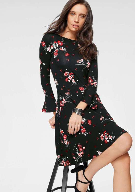 schwarz-gemustert (Kleid aus nachhaltigem Material