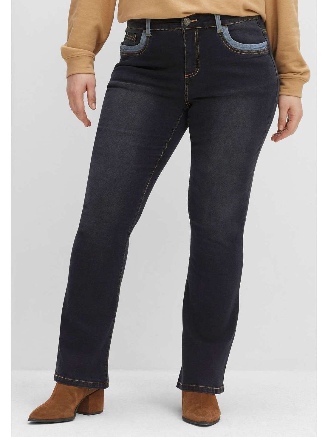 Джинсы Bootcut с контрастными деталями Große Größen