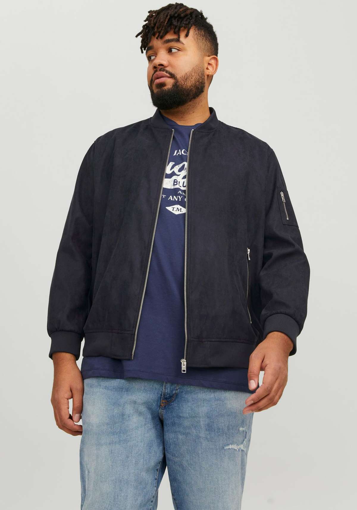 Блуза JJEROCKY FAUX SUEDE BOMBER PLS