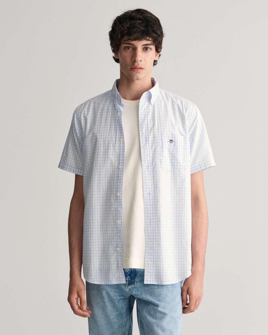 Рубашка с коротким рукавом Regular Fit Gingham Popeline Hemd strapazierfähig pflegeleicht kariert