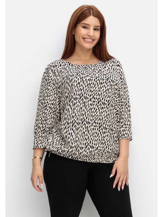 Туника миниатюрного кроя с анималистическим принтом по всей поверхности. Große Größen