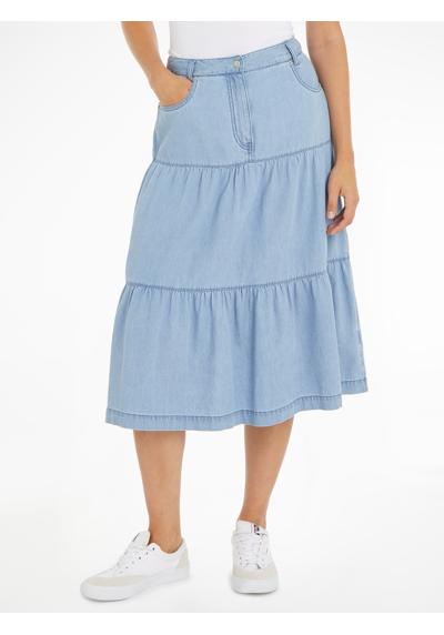 Джинсовая юбка, тканая юбка с фирменной этикеткой