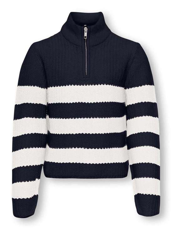 Maritime Blue Stripes:Cloud Dancer