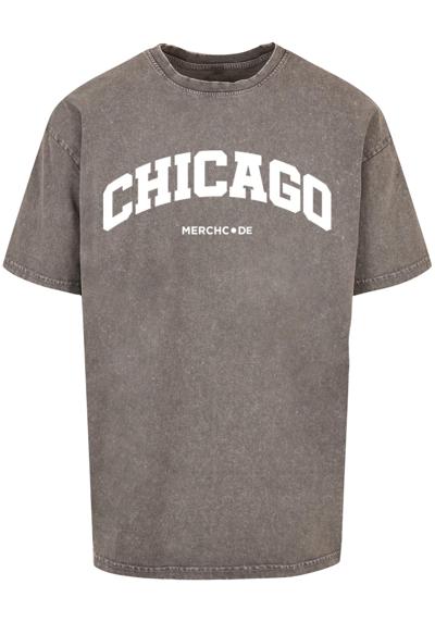 футболка Herren Chicago Wording - Acid Washed Oversize Tee