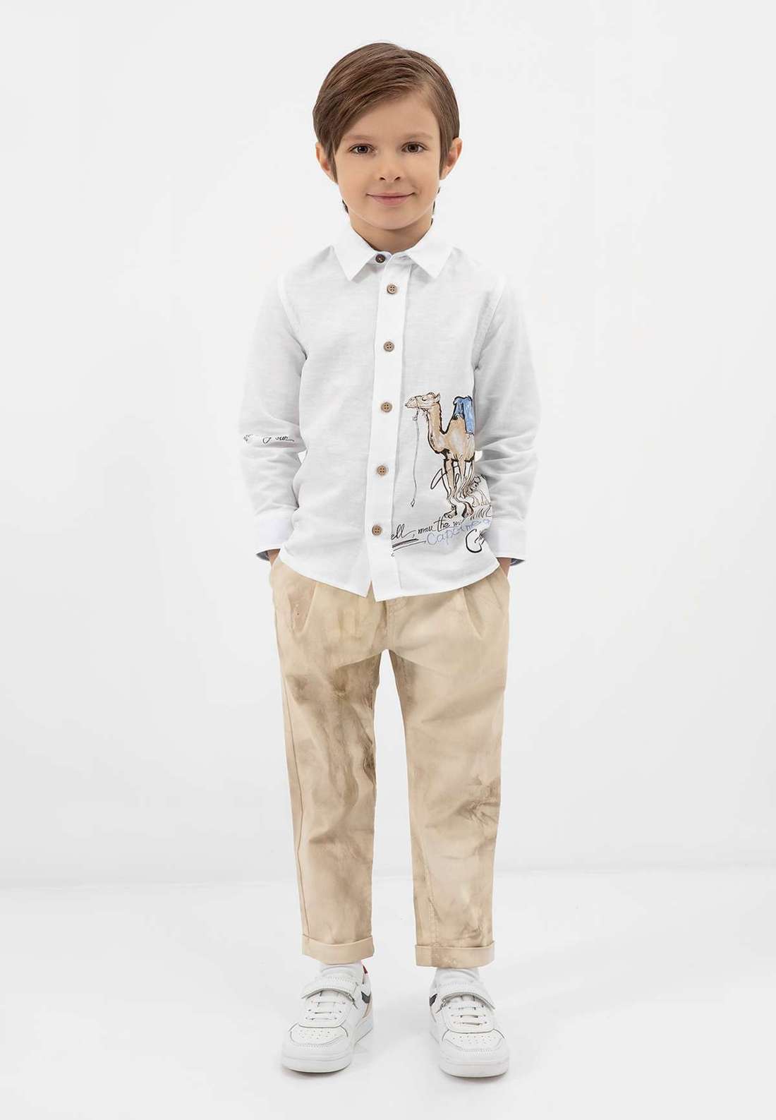 Брюки из ткани, с поясом