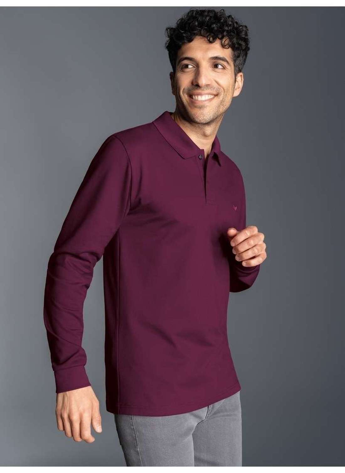 рубашка поло TRIGEMA Langarm Poloshirt mit Armbündchen