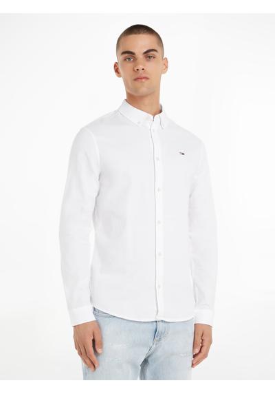 Рубашка с длинными рукавами и этикеткой с флагом на груди. TJM Slim Stretch Oxford Shirt