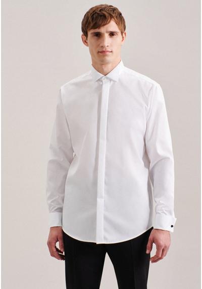 Рубашка под смокинг, обычный воротник с клапаном и длинными рукавами, однотонный
