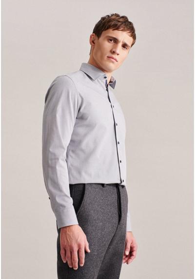 Деловая рубашка, фасонные удлиненные рукава, однотонный воротник «Кент».