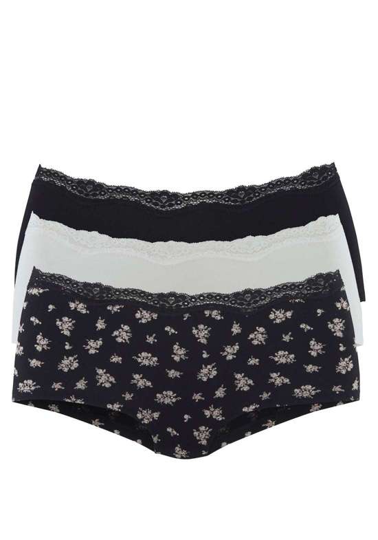 schwarz bedruckt, creme uni, schwarz uni