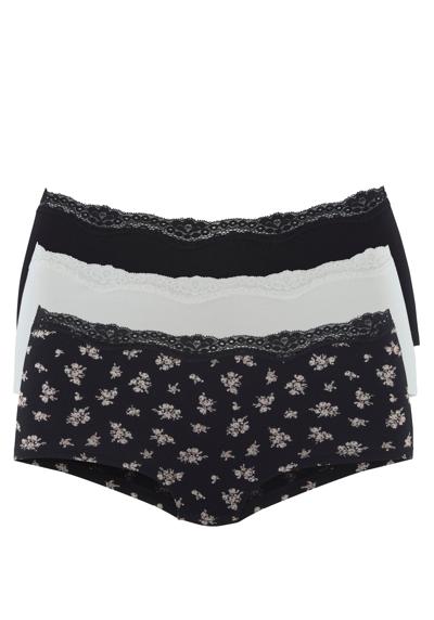 schwarz bedruckt, creme uni, schwarz uni