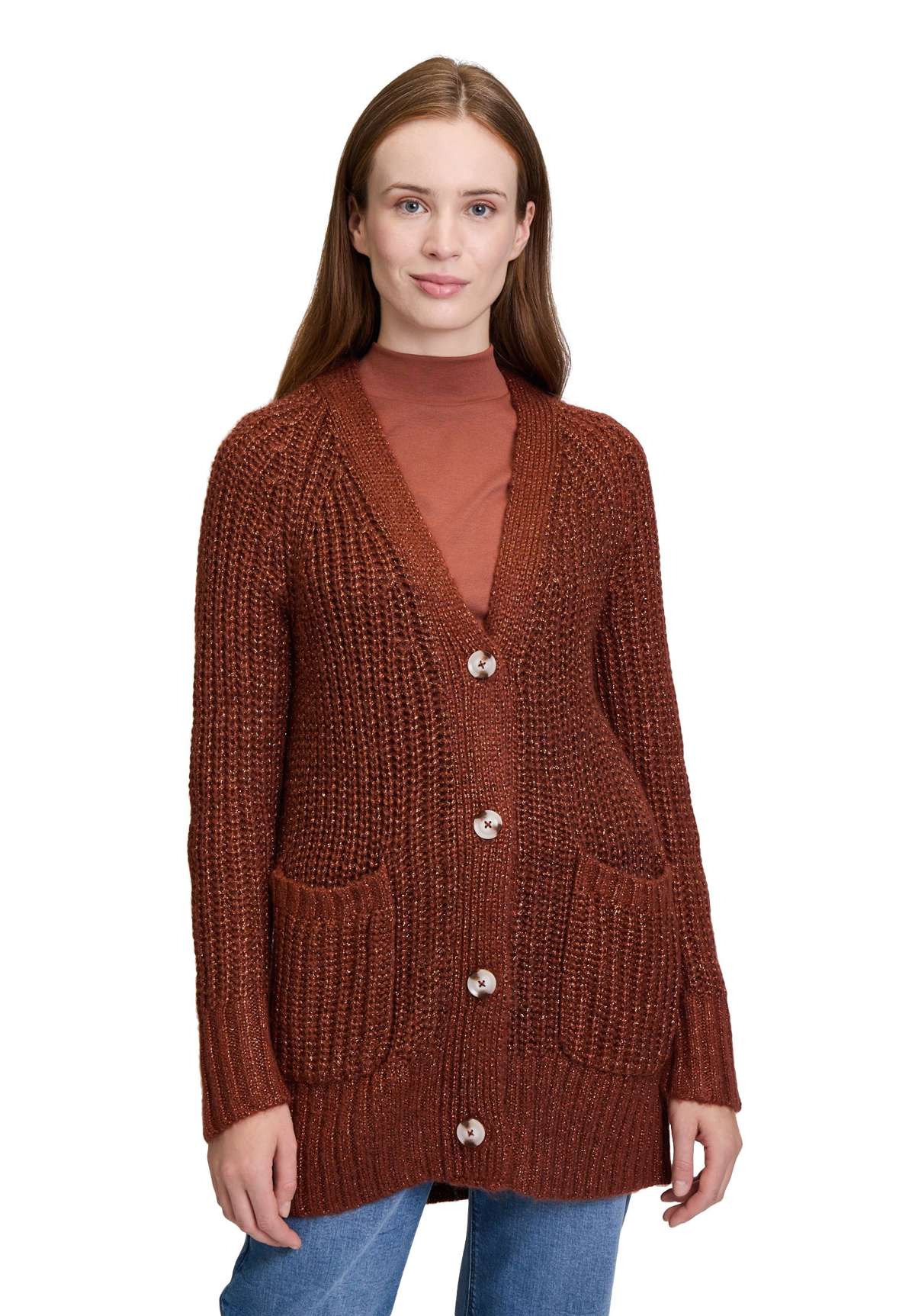 Кардиган Strick-Cardigan mit V-Ausschnitt