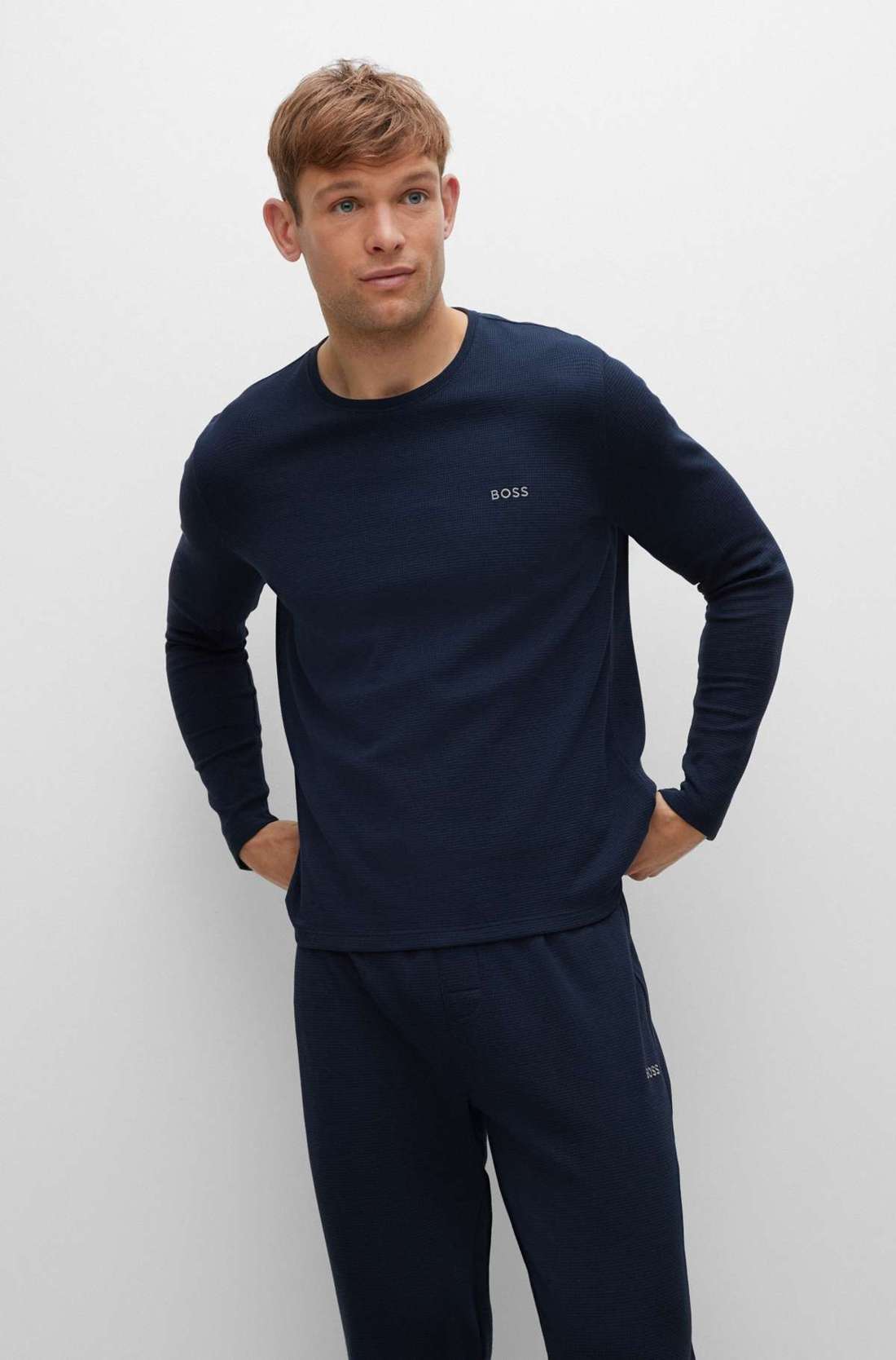 Рубашка с длинными рукавами и вышивкой на груди. Waffle LS-Shirt