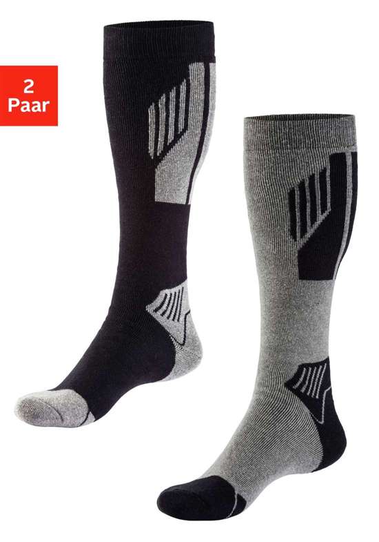 1x schwarz/grau meliert, 1x grau meliert/ schwarz