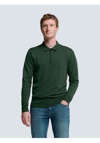 Свитер с круглым вырезом No Excess Polo-Pullover mit halbem Reißverschluss