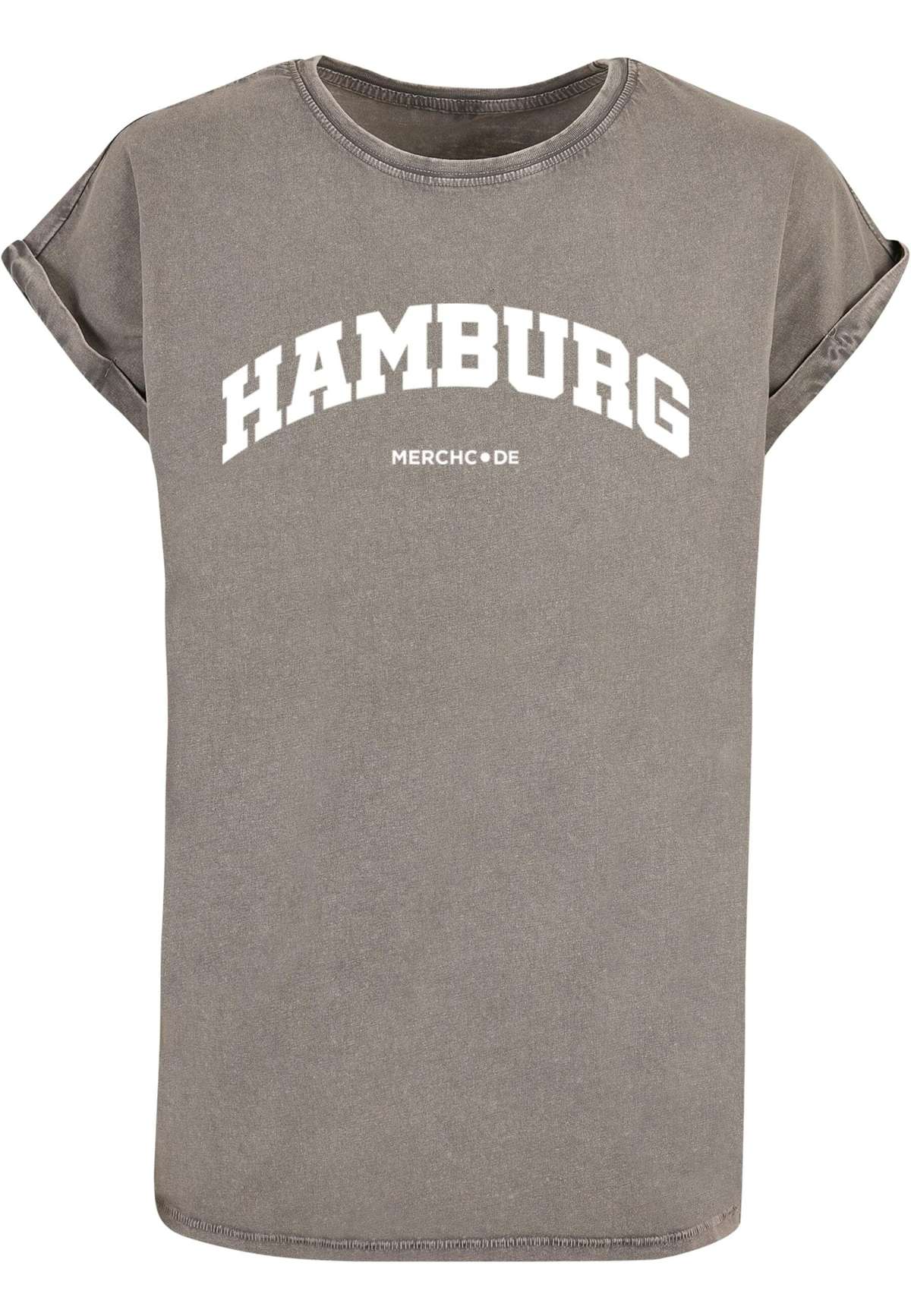 футболка »Damen Ladies Hamburg Wording - Acid Washed T-Shirt«