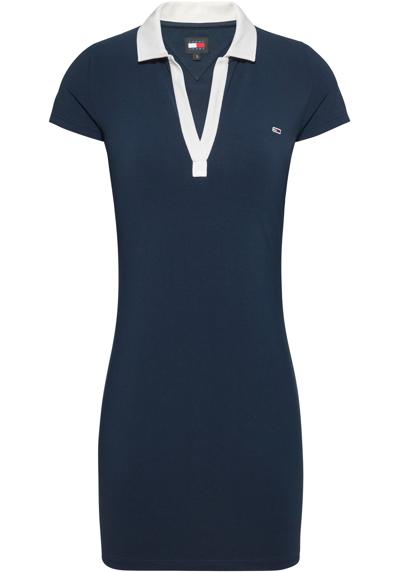 Платье-поло с вышивкой фирменного лейбла TJW CONTRAST V POLO DRESS