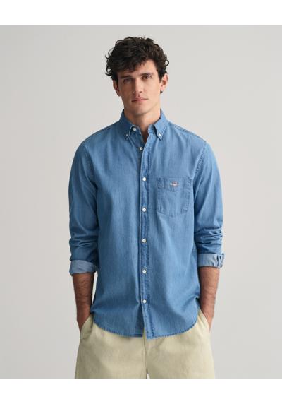Рубашка с длинным рукавом Regular Fit Denimhemd Jeanshemd pflegeleicht