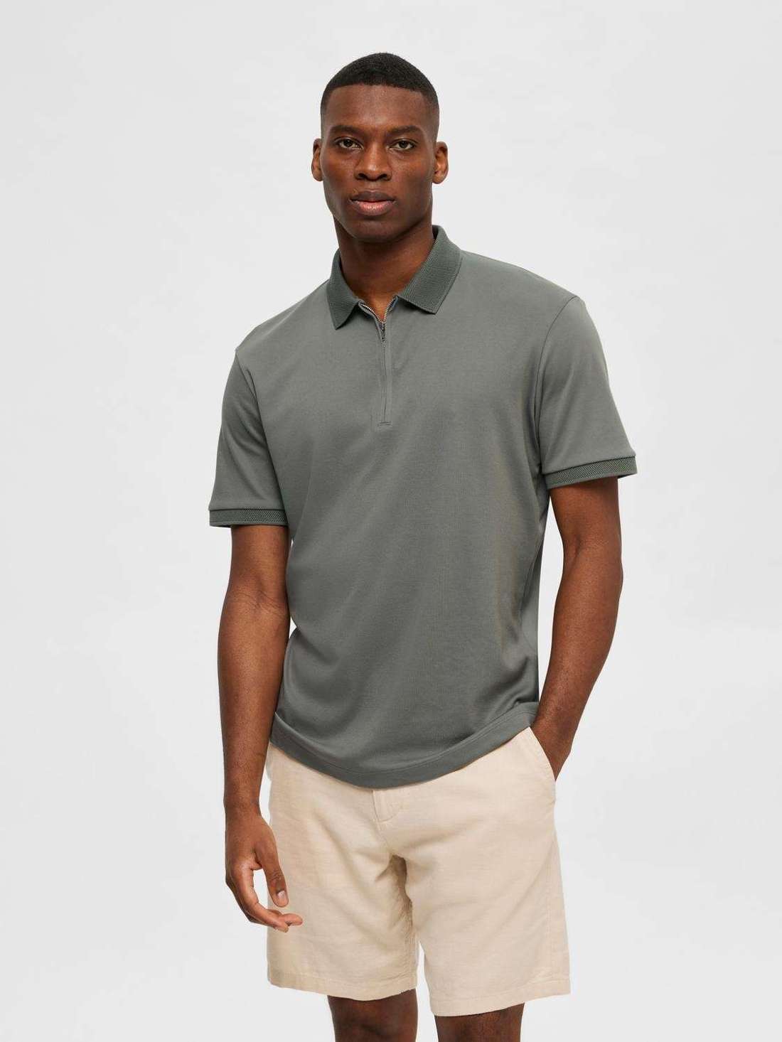 рубашка поло SLHFAVE ZIP SS POLO NOOS