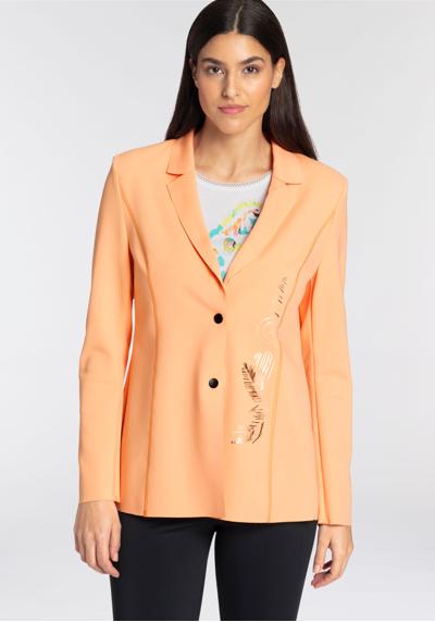 Длинный пиджак с блестящим принтом из фольги