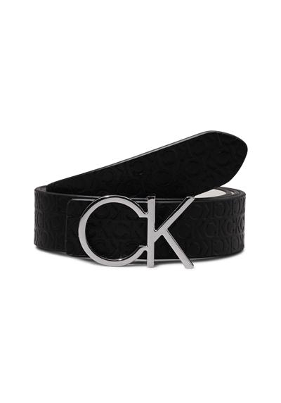 Кожаный ремень с пряжкой с логотипом CK REVERSIBLE BELT 3.0_MONO