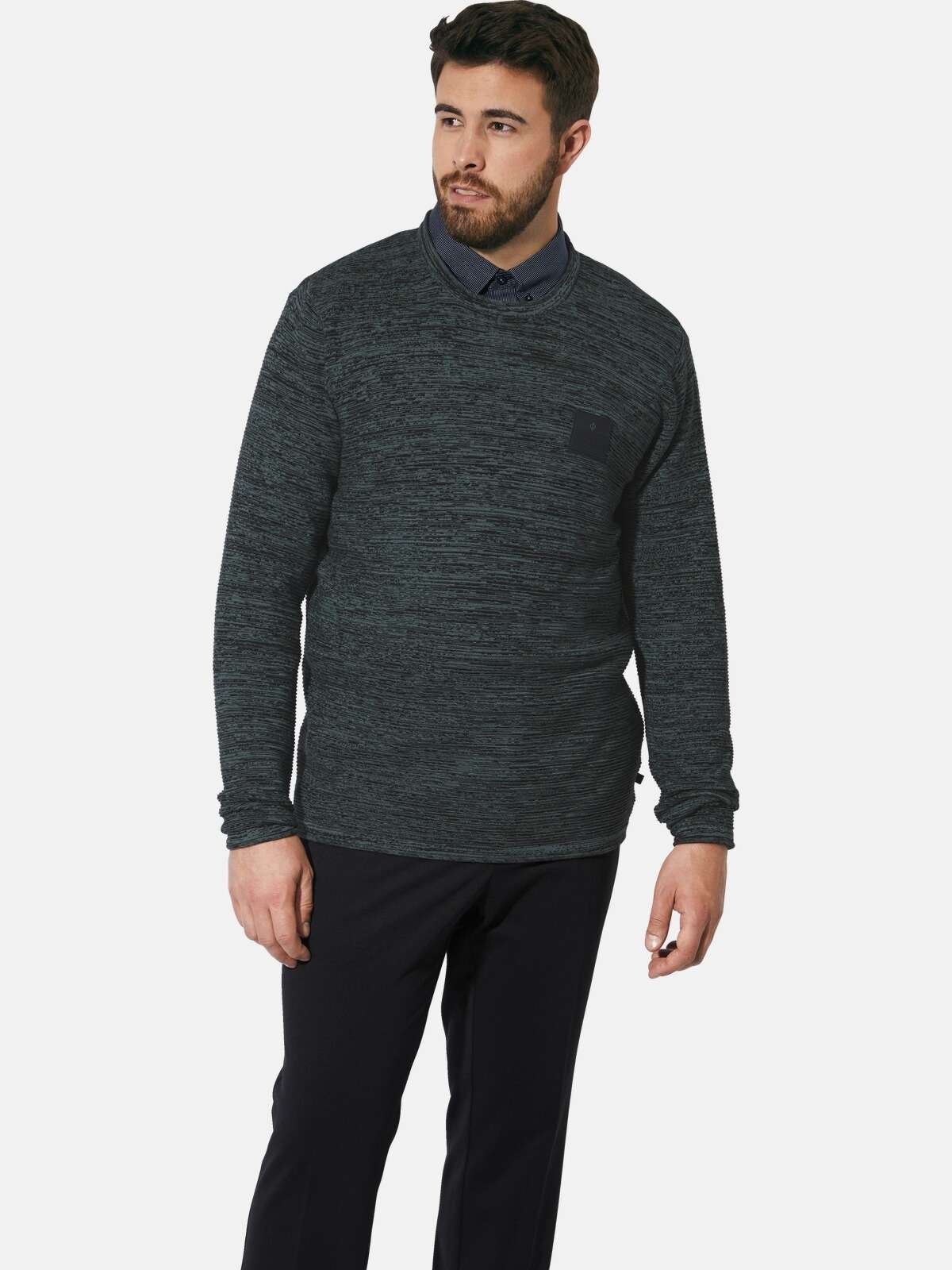 Свитер с круглым вырезом и узором в рубчик. Pullover EARL BARNET