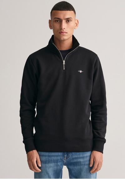 Толстовка с вышитым логотипом на груди. REG SHIELD HALF ZIP SWEAT