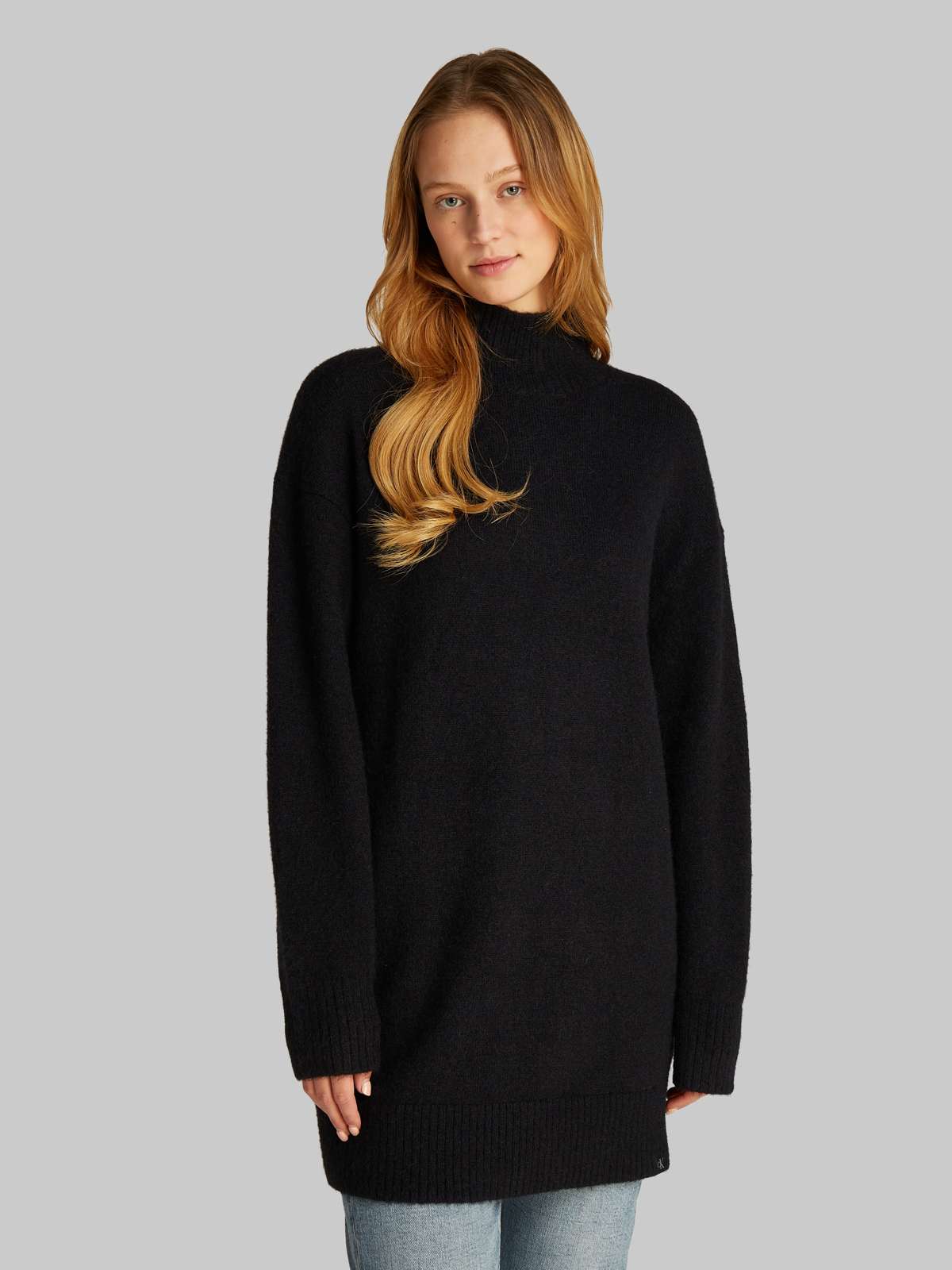 Платье из джерси с вышивкой логотипа FLUFFY YARN LOOSE SWEATER DRESS