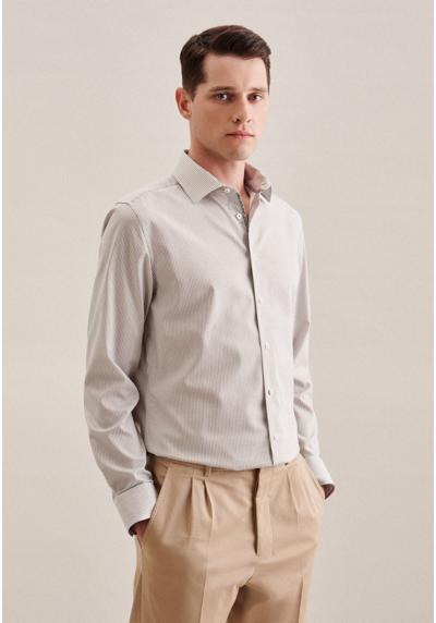 Рубашка деловая, фасонный воротник с длинными рукавами и полосками «Кент»