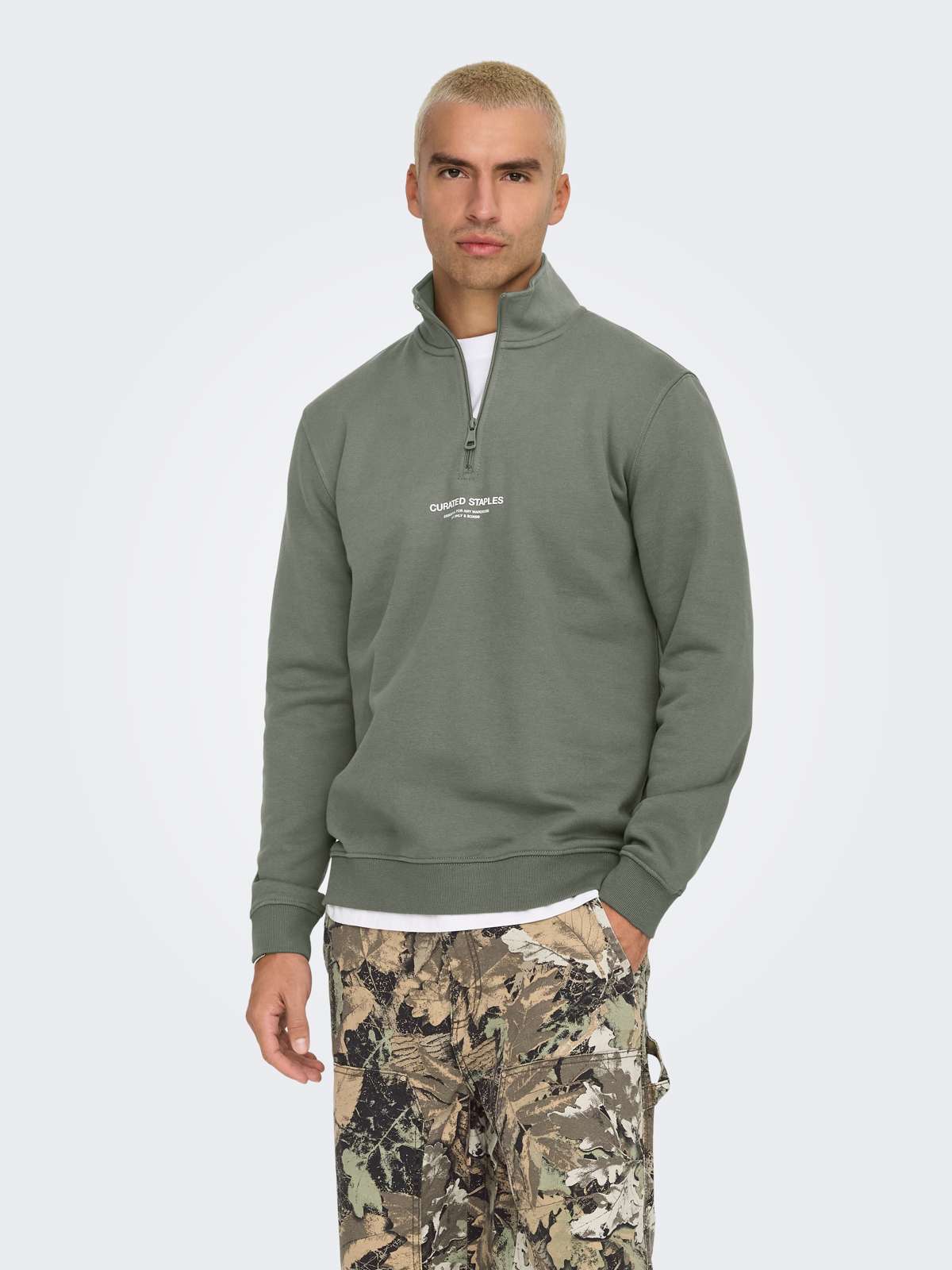 толстовка ONSCURATED REG HALF ZIP SWEAT