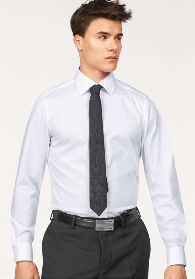Рубашка с длинными рукавами, сохраняет форму благодаря содержанию эластана.