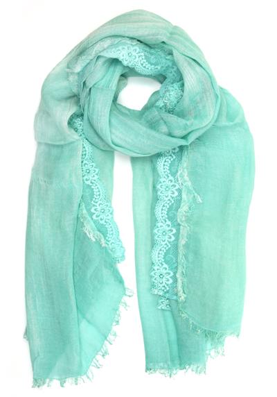 Модный шарф (1 шт.) из натурального материала, с кружевом.