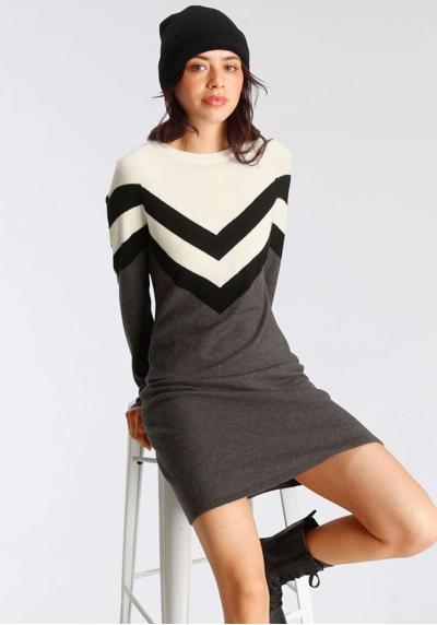 dunkelgrau-schwarz-weiß (Kleid aus nachhaltigem Ma