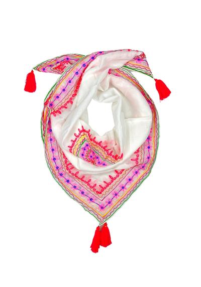 Модный шарф (1 штука), расшитый яркими цветовыми акцентами.
