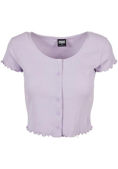 Рубашка с коротким рукавом Urban Classics Damen Ladies Cropped Button Up Rib Tee