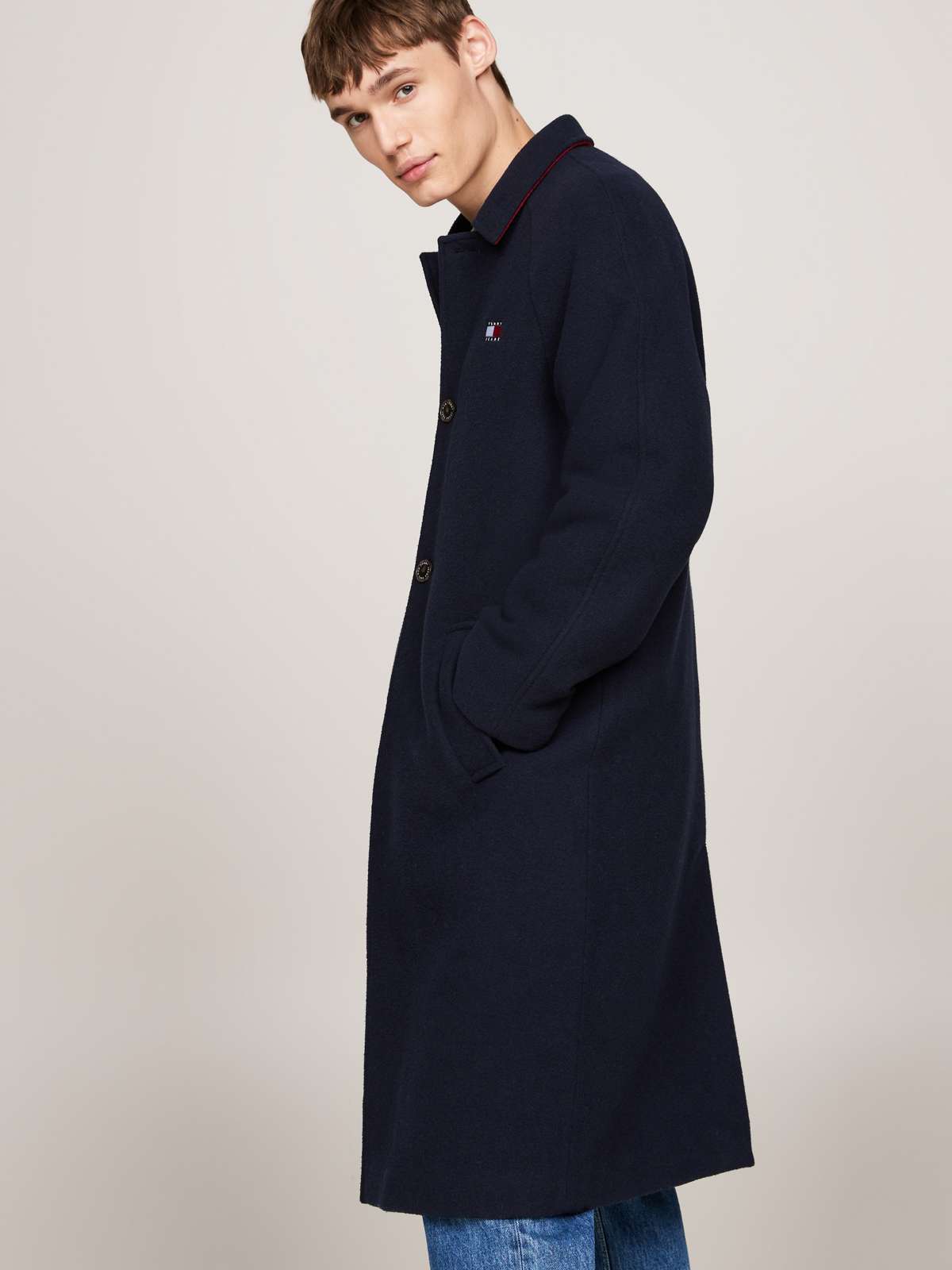 Длинное пальто с полурасправленным воротником.»TJM WOOL COAT«