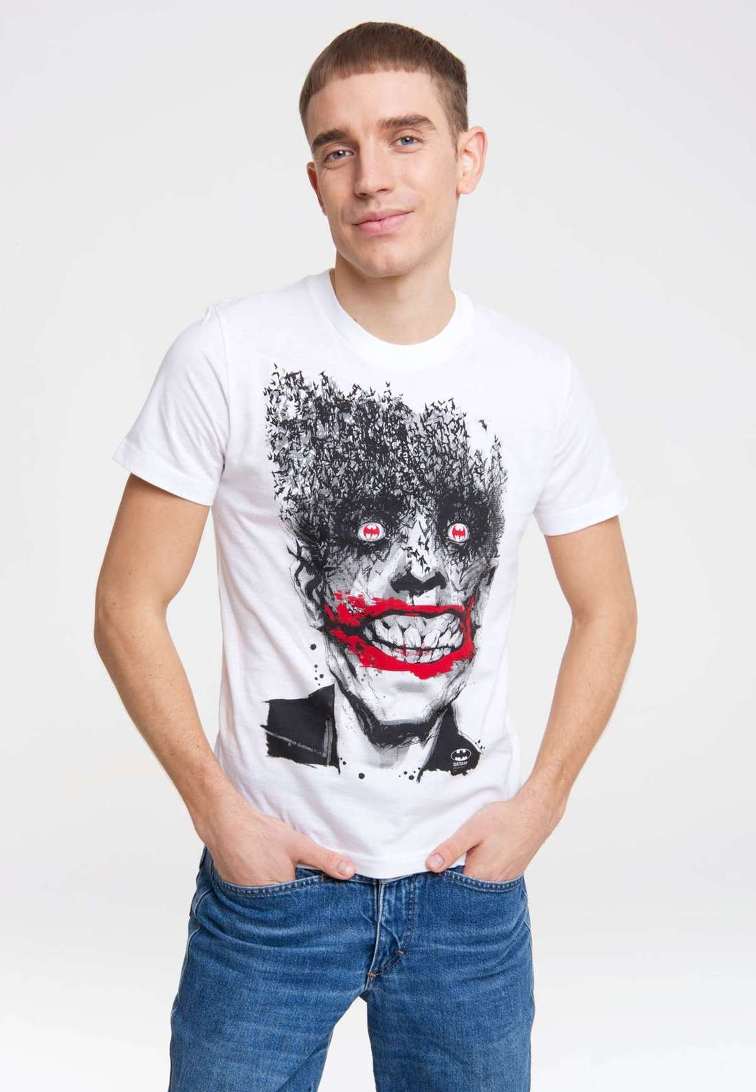 Футболка со страшным принтом Джокера спереди DC Batman - Joker Bats