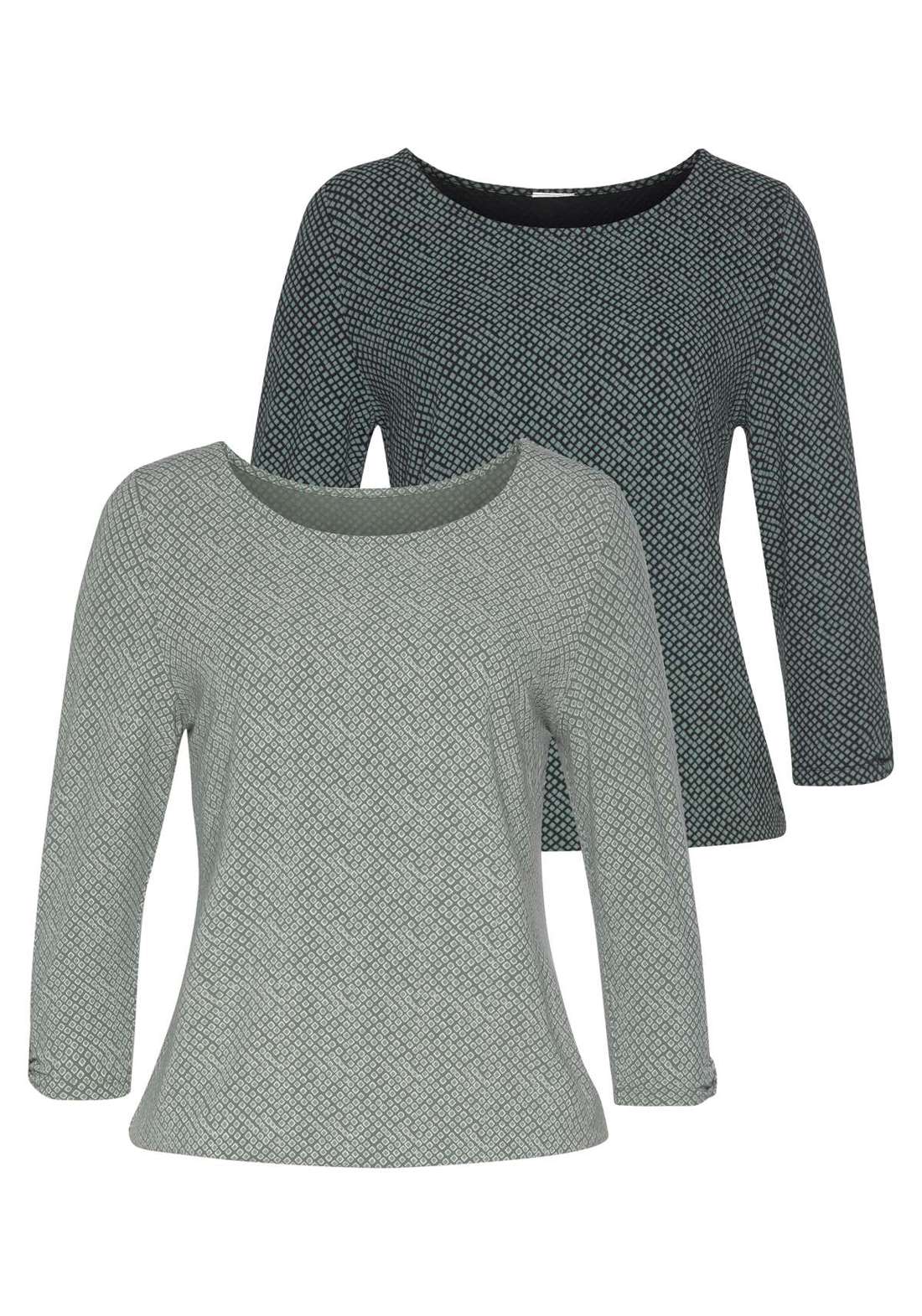 рубашка с рукавом 3/4 mit kleinem Cut-Out am Ärmelsaum