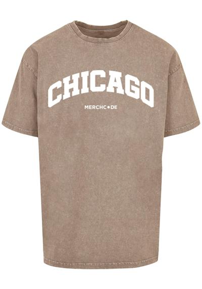 футболка Herren Chicago Wording - Acid Washed Oversize Tee