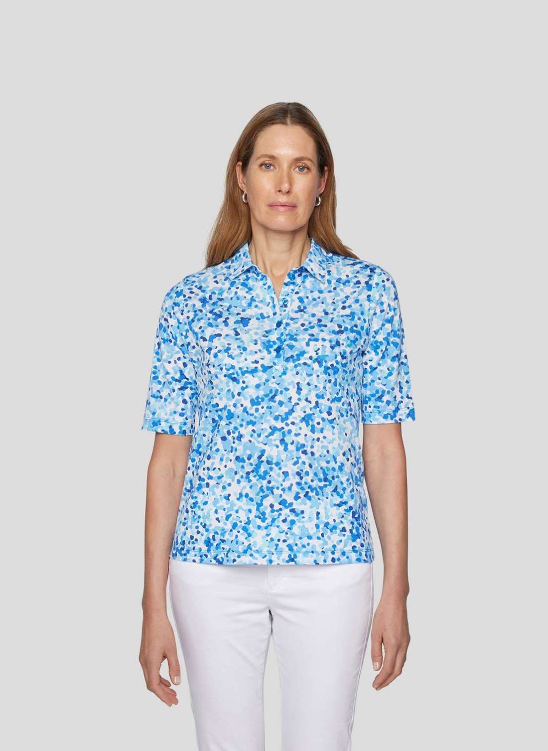 Рубашка с принтом Polo-Shirt mit Tupfenmuster