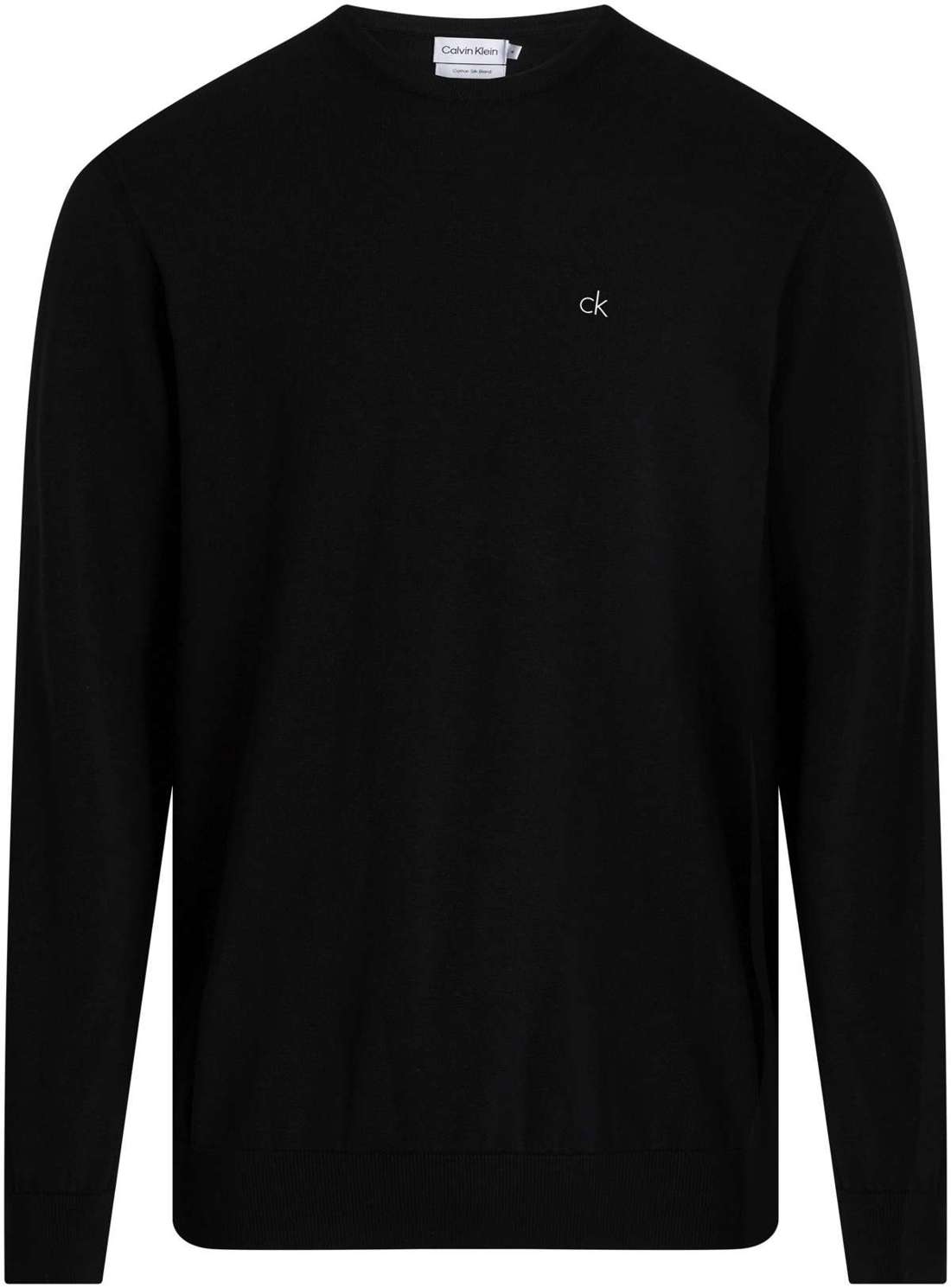 Свитер с круглым вырезом больших размеров с тисненым логотипом BT_COTTON SILK BLEND CN SWEATER
