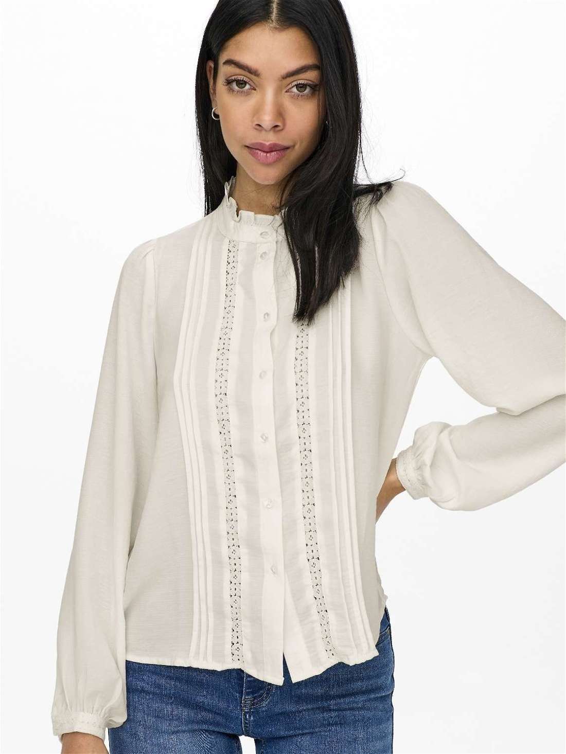 блузка с рюшами ELLIS L/S LACE SHIRT WVN NOOS