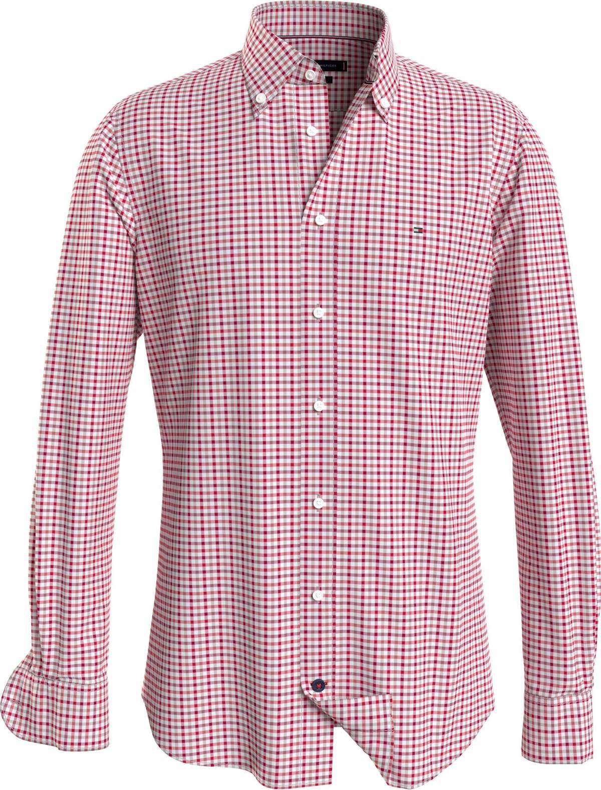 Рубашка с длинными рукавами и тонким флажком на груди. CL W-OXFORD CHECK RF SHIRT