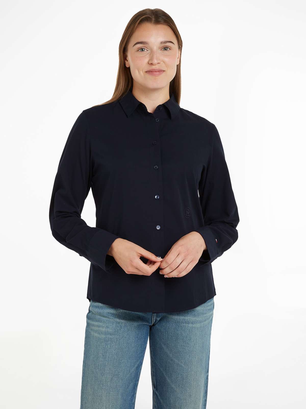 Блузка-рубашка с поплином ESS POPLIN REGULAR SHIRT