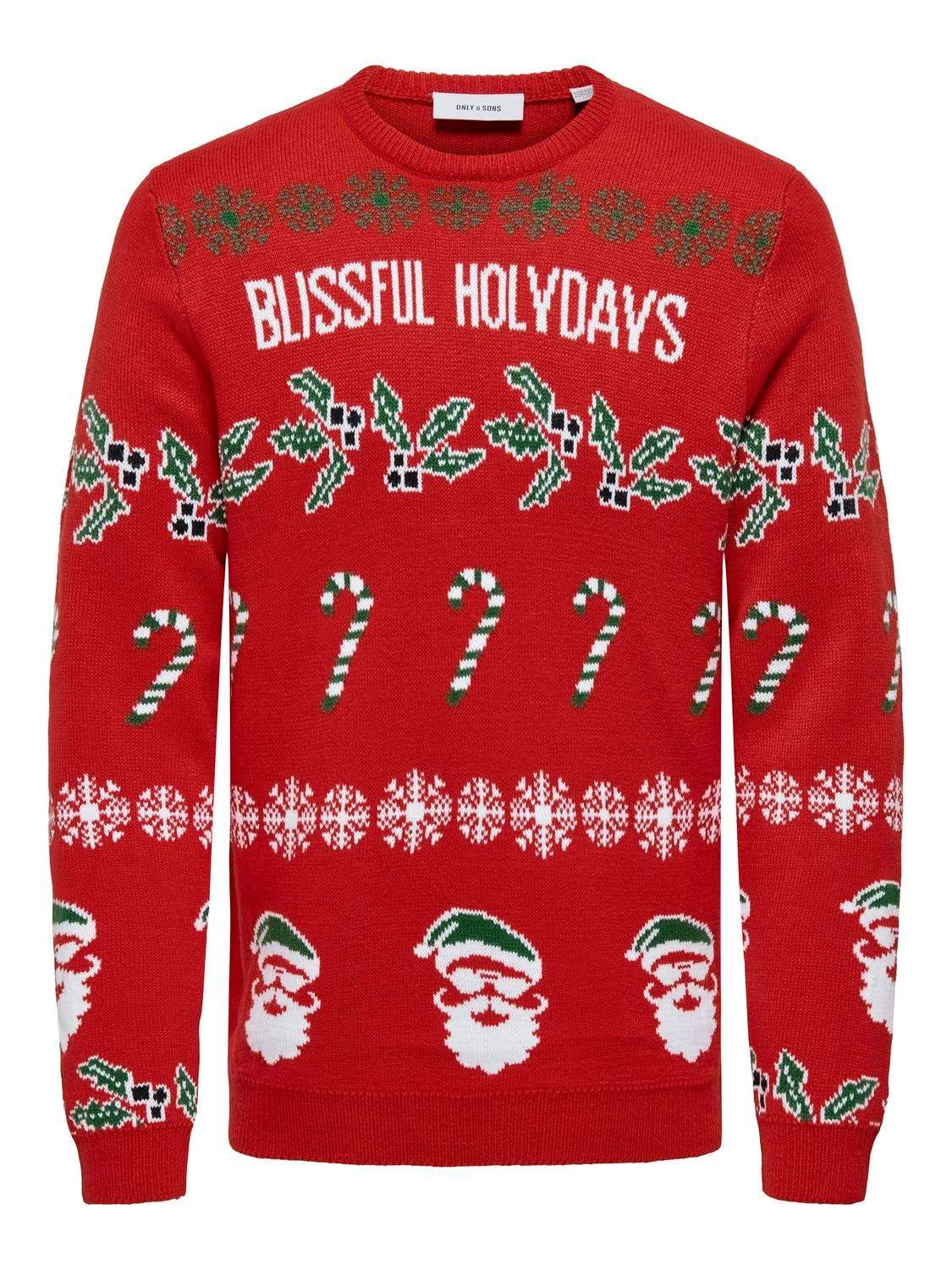 Вязаный свитер»ONSXMAS REG 5 ALLOVER CREW KNIT«