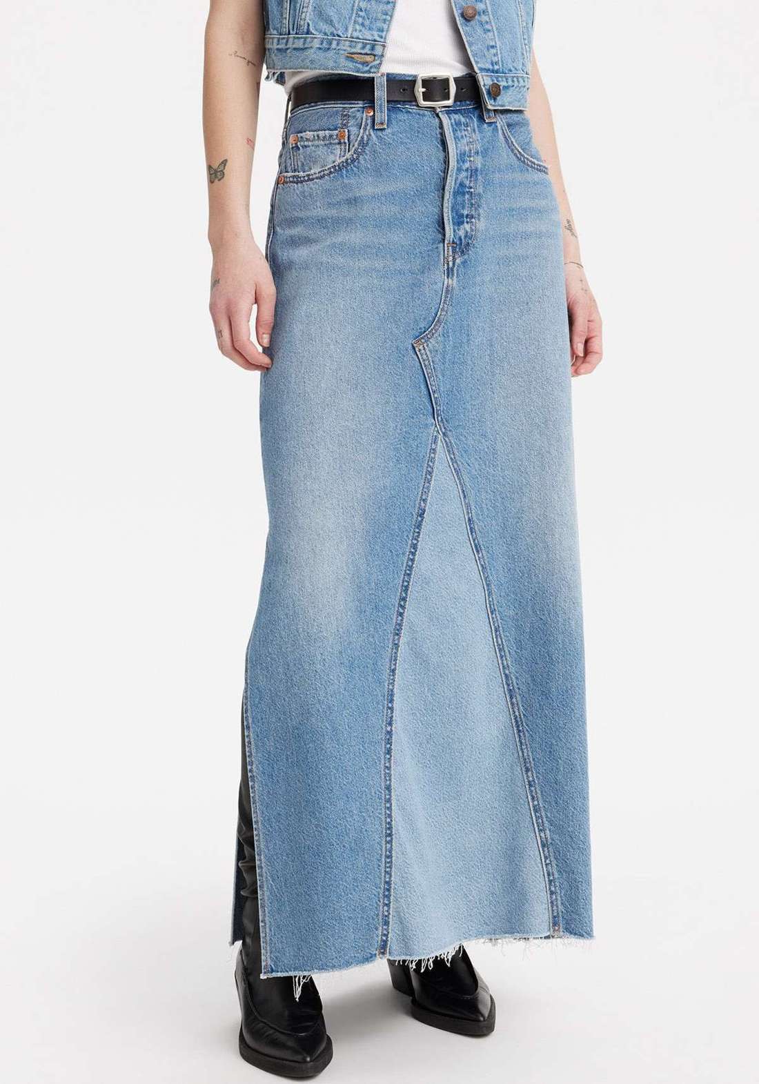 Джинсовая юбка с пятью карманами ICONIC LONG SKIRT
