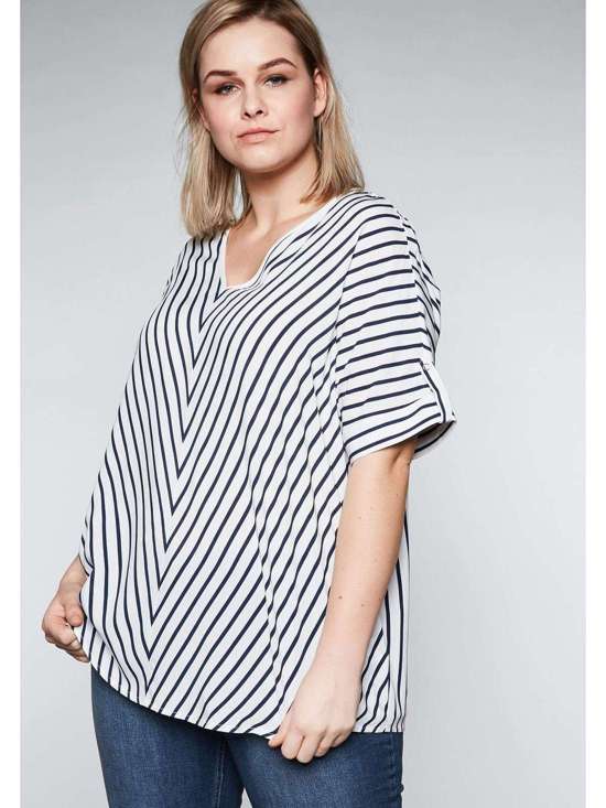 Туника оверсайз с полосками Große Größen