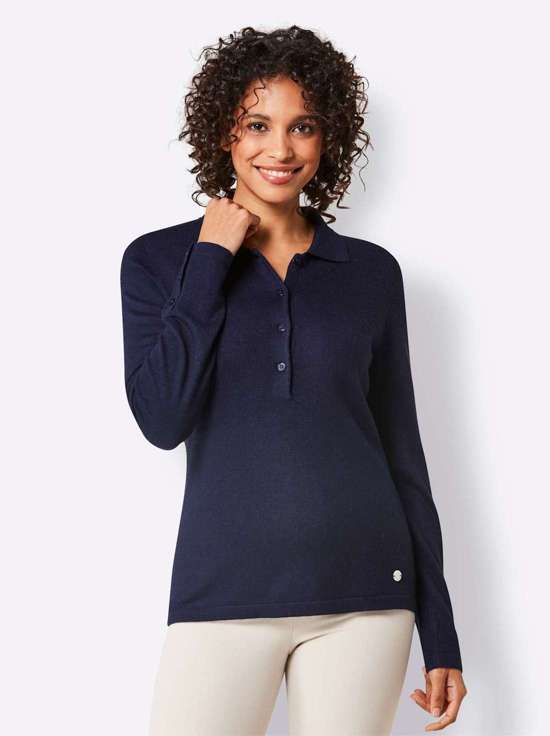 Свитер с воротником-поло Viskose-Schurwoll-Pullover